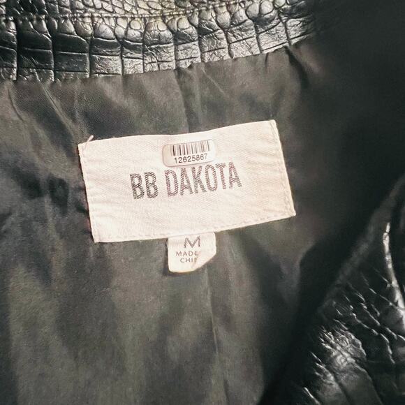 BB Dakota Lucky Lizard Faux Leather Biker Jacket Size Medium - Picture 5 of 11